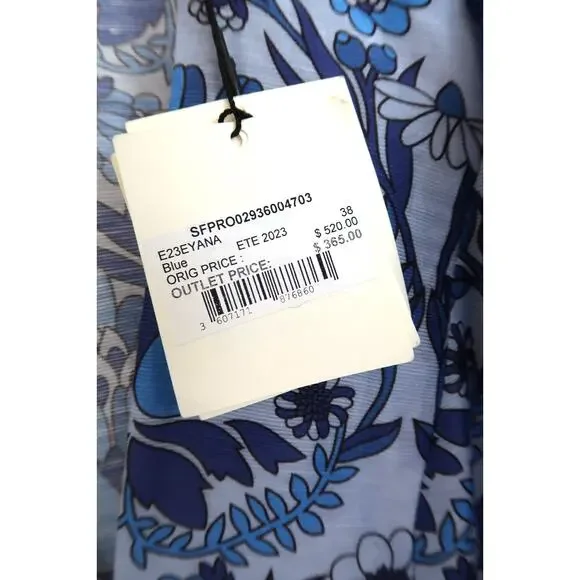 SANDRO PARIS Linen Blend Floral Tiered Mini Dress Net-A-Porter 38 6 M $520 - Picture 7 of 14